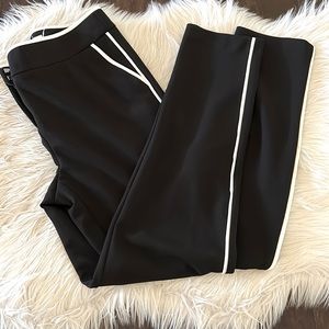 Black with white stripe trousers